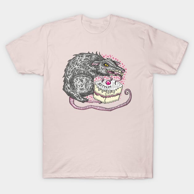 Rat with Cake T-Shirt by Poison Pixie